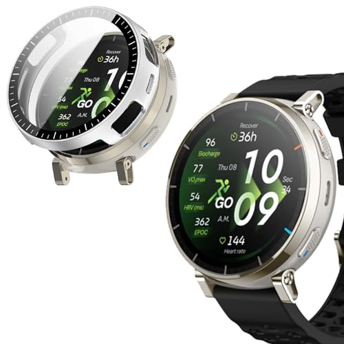 Amazfit Active 3 Premium 45mm �p �P�[�X �ی�J�o�[ �t���J�o�[�ی� �h�� ��̌^ �V�f�U�C�� 3D���p�G�b�W SpinoArmor �����^ �����ߗ� �S�ʕی� �����ȒP ���ϋv �ϏՌ� �����h�~ �Ή�Amazfit Acti