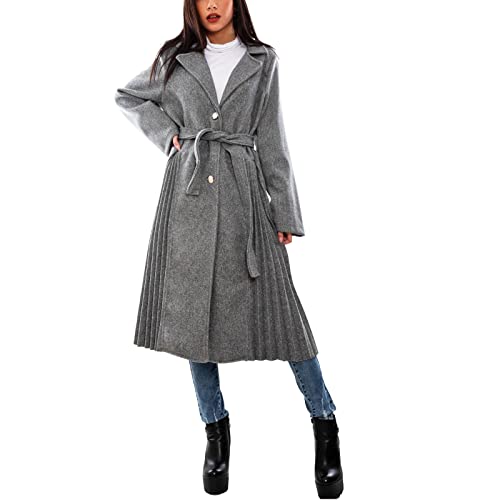 Manteau long pour femme Toocool VB-2111 veste grise chaude taille unique