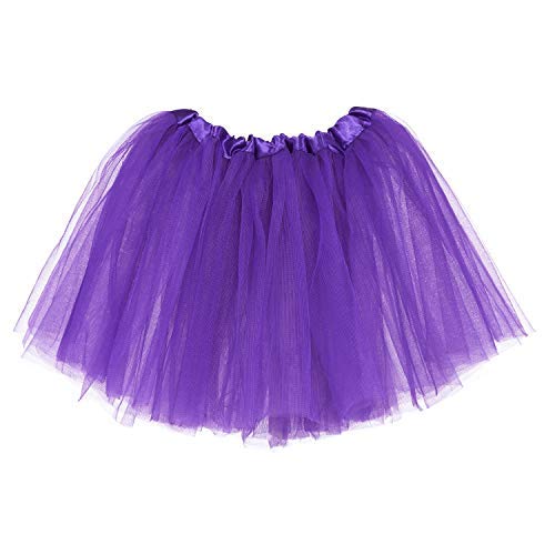 Ksnrang Girl's Classic Layers Tulle Tutu Ballet Dance Dress Up Skirt for Halloween Ballet Dancing Parties Dress up costumes (2-8 years) (Purple, Child (2-8 years))