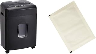 Amazon Basics 18-Sheet Cross-Cut Paper, CD, and Credit Card Shredder & Shredder Sharpening & Lubricant Sheets - Pack of 12
