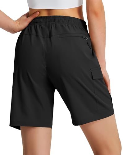 Ksmien Women's 7" Hiking Cargo Shorts Lightweight Quick Dry Ladies Summer Shorts with Zipper Pockets for Travel Golf3