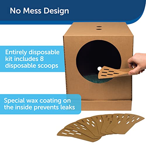 Petsafe Disposable Cat Litter Box - Collapsible Covered Design For Travel - From The Makers Of Scoopfree Self Cleaning Litter Box - Includes 4.3 Lb Premium Blue Original Crystal Cat Litter #TOP3