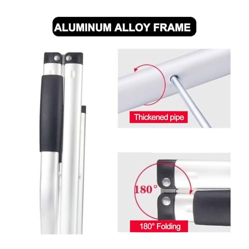 Tragbarer Einkaufswagen mit Rädern Multifunktionaler Trolley mit großer abnehmbarer Oxford-Stofftasche für Camping Reisen Wäsche - Perfekt für Lebensmitteleinkauf (Rot) – Bild 5