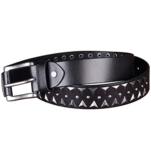 Ceinture cloutée punk rock unisexe en cuir de vache vintage avec clous