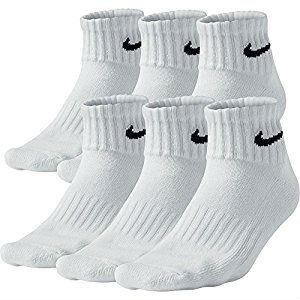 Nike Unisex Performance Cushion Quarter Socks with Bag (6 Pairs)