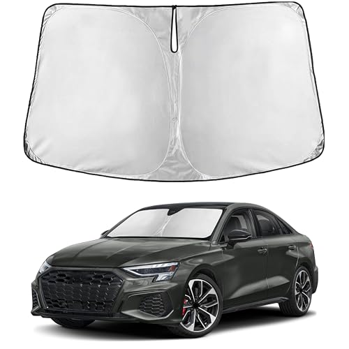 Image of EcoNour Windshield Sunshade Compatible for Audi S3 2015-2024 2025 2026, Sun Visor for Front Windshield & Window Sun Shade Cover, UV Heat Blocker & Protector, Car Accessories