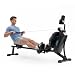 JLL Water Rowing Machine with 16-Level Magnetic Resistance & 130cm Rail