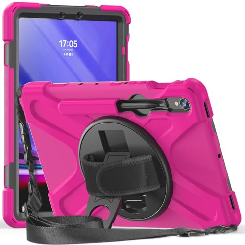 Coque rose Galaxy Tab S9 FE antichoc idéale pour travailler en déplacement
