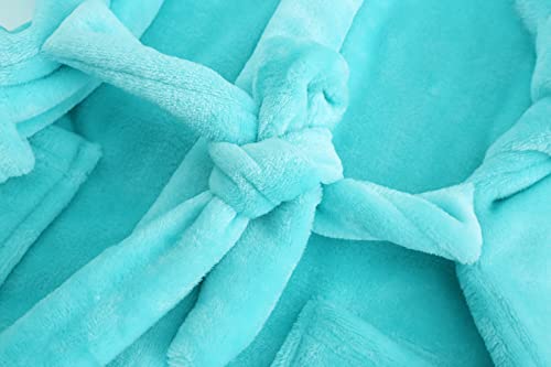 Image of Kids Hooded Bathrobe Girls Soft Plush Hooded Flannel Pajamas Sleepwear Boys Spa Robe