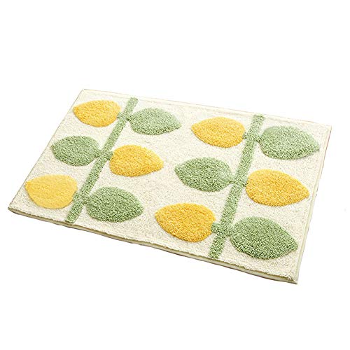 Youkap Alfombrillas de baño de Microfibra Antideslizante Absorbente Suave absorbible de la Tina para la Sala de Estar del Dormitorio del Cuarto de baño, Tamaño: 80 * 120cm, Limonero
