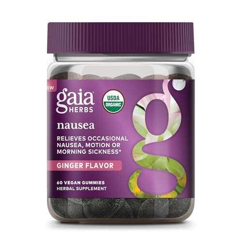 Gaia Herbs Nausea Organic Gummy - Relieves Occasional Nausea - With Ginger An...