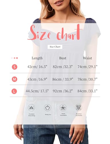 Peplum Tank Tops for Women Flutter Ruffle Short Sleeve Sweetheart Neck Cute Flowy Smocked Back Babydoll Tank Tops4