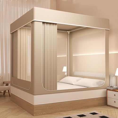 Tienda para cama individual con 80% de opacidad y espacio privado portátil de 3 puertas