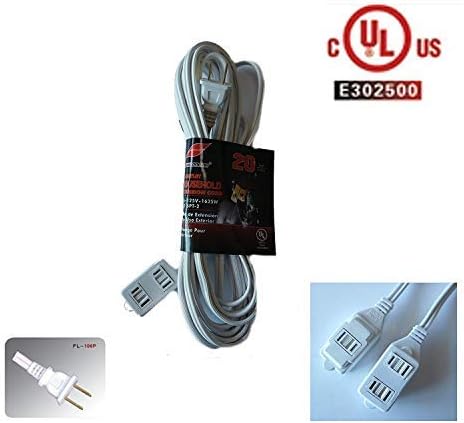 3-Outlets 20 Feet Long Household Extrension Cord (JS-FL106-20FT)