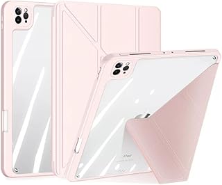 حافظة ايكو لايباد برو 11 انش 2022/2021/2020/2018 (الجيل الرابع/الثالث/الثاني/الاول)، ايباد اير 11 انش (2024) مع حامل قلم، زوايا عرض متعددة 5 في 1، غطاء خلفي شفاف، خاصية التنبيه/السكون التلقائي، زهري