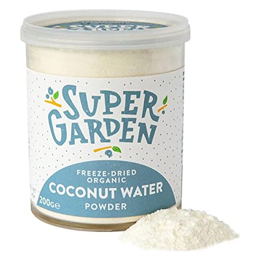Super Garden agua de coco orgánico liofilizado en polvo - Producto 100% puro y natural - Apto para veganos - Sin azúcares, aditivos artificiales ni conservantes añadidos - Sin gluten - No OMG