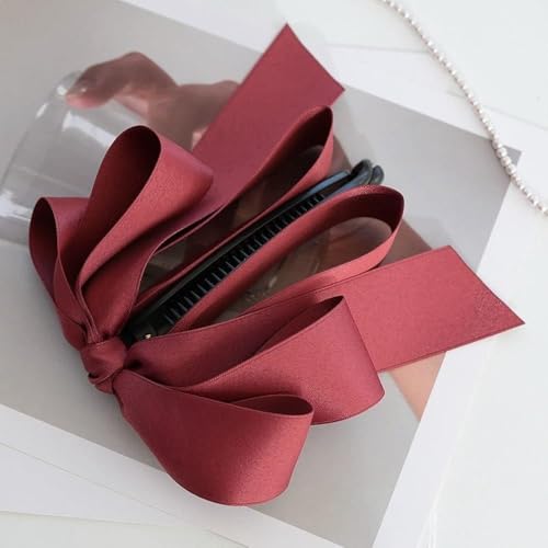 Pinza para cabello Banana Clip con moño negro de satén, clip de garra para cabello, accesorios neutros para mujer y niñas miniatura 4