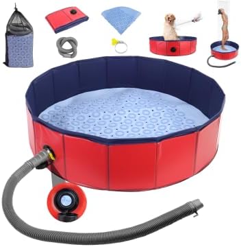 Portable Shower Pan with Nonslip Mat Set, Foldable Basin Floor with Bath Mats for Bathroom Non Slip, 2 in 1 Camping Shower with Anti Slip Bathtub Mat for RV, Portable Indoor Basin Enclosures