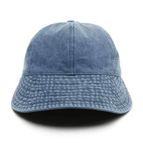 Women Denim Wide Brim Baseball Cap - Foldable & Adjustable Summer Sun Hat - Casual Sports Bucket Hat (US, Alpha, One Size, Dark Blue)