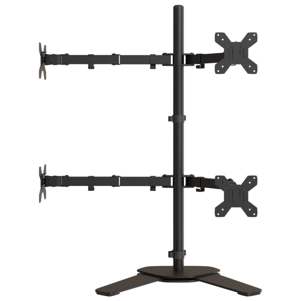 Supporto per monitor da scrivania, in acciaio nero, VESA 75/100 mm, supporto per monitor da tavolo per ufficio e lavoro domestico LH2A