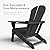 Patio Kingdom Folding Adirondack Chairs with Cup Holders, Set of 6 HDPE Plastic Outdoor Chairs, Weather Resistant, Real Wood Look, Heavy-Duty Patio Furniture for Deck, Fire Pit, Backyard, Black