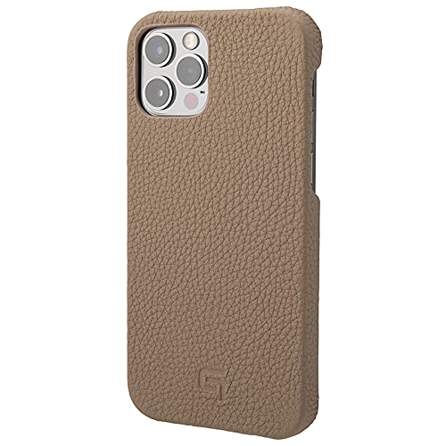 【GRAMAS】iPhone 12 Pro Max/iPhone 12 Pro/iPhone 12 / iPhone 12 mini ケース 本革 手帳 耐衝撃 ワイヤレス充電 QI充電 カメラ保護 (iPhone 12/12 Pro, Taupe)