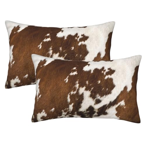 SHAPTOY Cow Print Lumar Pillow Covers 12x20 Set of 2