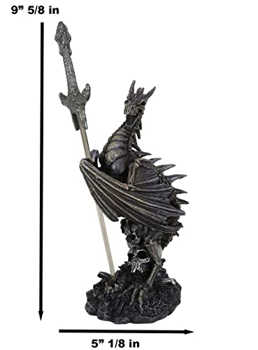 Ebros Necromancy Litche Blade Ruth Thompson Bone Dragon Statue With Dragon Letter Opener Blade 10"Tall Dragonblade Series Collection Mythical Fantasy Medieval Renaissance Decor - Thumbnail 2