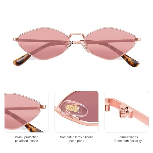 Image of SOJOS Retro Polarized Sunglasses Womens Mens Vintage Narrow Irregular Shades UV400 SJ1233