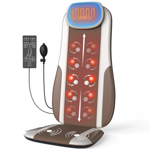 comrelax Shiatsu Back Massager with Heat, Massage Chair Pad Seat Cushion for Stress Relief, Deep...