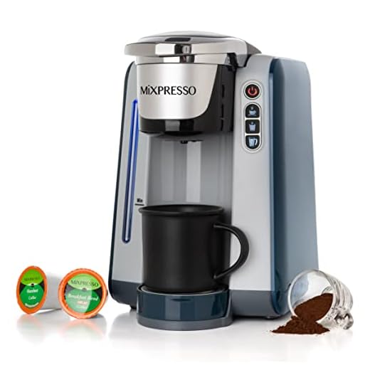 Mixpresso Single Serve Coffee Brewer K-Cup Pods Compatible & Ground coffee, Single Serve K-Cup Coffee Maker With 4 Brew Sizes 45oz, Quick Brewing with Auto Shut-Off, Rapid Brew Technology
