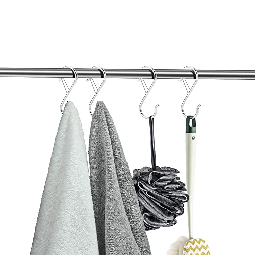 Foonlok 8Pcs S Hooks For Hanging, S Shaped Hooks For Racks Shelf Units, Silver S Hooks For Hanging Kitchen Utensil/Plants/Pots And Pans, Heavy Duty And Rustproof, Home Organization Accessories #TOP5