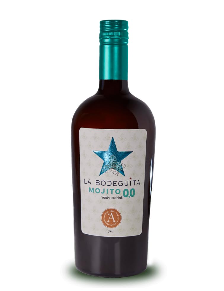 Mojito artesano 0,0 La Bodeguita. 75 cl. Elaborado con té verde, hierbabuena, azúcar moreno integral y cítricos. Listo para tomar. (Unidad)