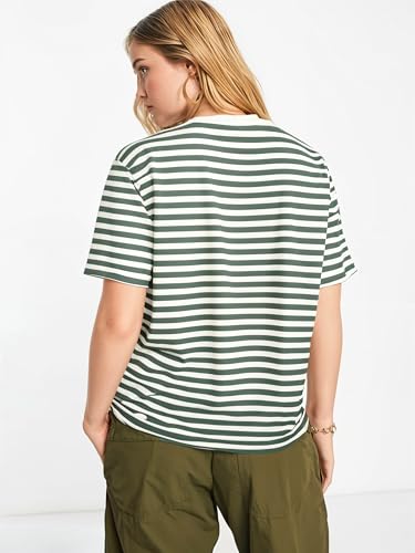 Image of Mack Jonney Oversized | Loose Fit | Half Sleeves 100% Cotton Round Neck Striped T-Shirt for WOMEN-MACK640651