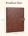 Mymazn Padfolio Portfolio Folder, Faux Leather Interview Resume Folder with Document Organizer & Business Card Holder, Letter-Sized Notepad Legal Pad Holder for Men Women (Brown)