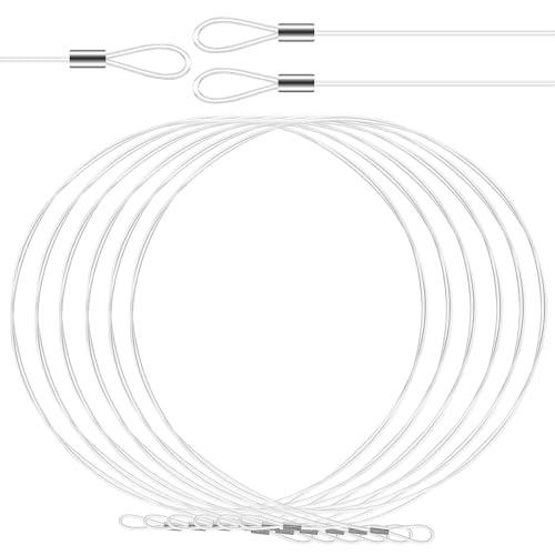 Ipetboom Cordón Transparente para Colgar Cuadros 12 Unidades de 15 M Doble Bucle Cuerda Resistente para Colgar Decoraciones el Hogar Hilo Invisible y Duradero para Marcos y Adornos