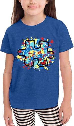 Toddler Autism Awareness Shirts for Boys Girls Funny Puzzle Piece Tshirt Kids Support Autism Blue Tee Mental Health Tops4