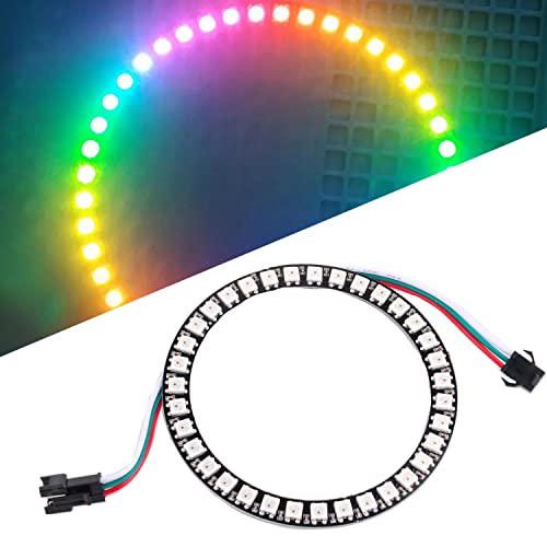 Sparkleiot lndividul Addressable WS2812B PixeI Ring 35 LEDs 5050 RGB Vollfarb-LED-Ring WS2812 IC Integriertes LED-Modul PixeI Strip Lights für Arduino Raspberry Pi ESP8266 Nodemcu DC5V Cover