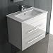 Produktbild Alpenberger Waschbecken Badezimmer Waschtisch mit Unterschrank 60 cm Breit Hängend | Gäste WC Waschbecken mit Unterschrank Bad Möbel Modern Set | Kleiner Waschbeckenunterschrank Weiß
