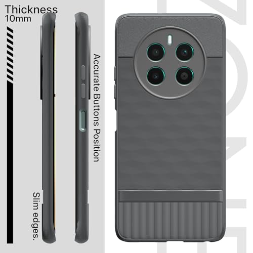 Image of Pikkme Back Cover for Realme 12 Plus 5G / P1 5G / Narzo 70 5G / 70 Pro 5G Camera Protection 3D Hexa Cube Design Silicone Protective Bumper Case (Grey)