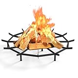 Fireplace Grate, 24 Inch Round Fire Pit Grate, Wood Stove Burning Rack Holder, Fire Place Grates for Indoor Outdoor Hearth Fire Pits Patio Camping Grill