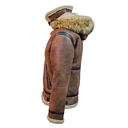 Top Gun Shearling Jacket Brown Premium Wool Blend #TOP1