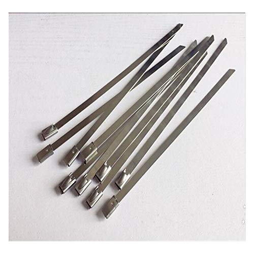 10pcs 10mm * 100 10/150/200/250/300/350/400/450/500 / 650mm Selbstsichernde 304 Edelstahl-Kabelbinder Metallkabelbinder Dauerhaft (Color :