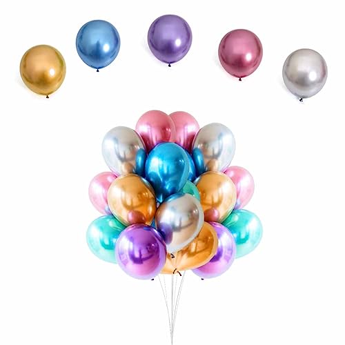 Balão Bexiga Metalizado 9 Polegadas 25 Un Decoração de Festa Aniversario