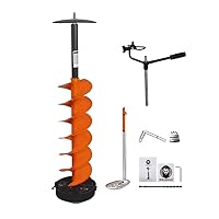 Vista 1 de Nordic Legend Hardware Lite E-Drill Combo, barrena inalámbrica de nailon para hielo de 6 pulgadas de diámetro con pala picadora de hielo/adaptador