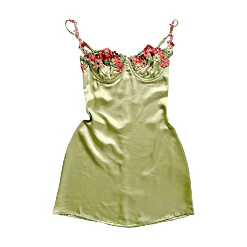Image of Women's V Neck Adjustable Spaghetti Straps Sleeveless Sexy Backless Dress Y2k Lace Dresses Party Clubwear
