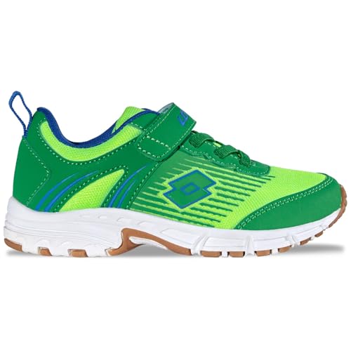 Lotto Hatush K Unisex Kids, Scarpe da Ginnastica, Green Blue, 32 EU