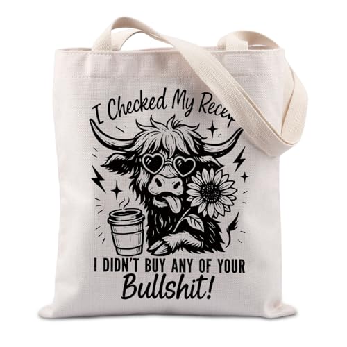 Sac tote bag humoristique I Didn't Buy Any of Your Bullshit en coton pour le quotidien