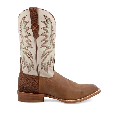 Twisted X Men's 12" Rancher, Wide Square Toe with CellSole, Buff Tan, Bullhide, & Bone, 9.5 EE4