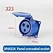EODDSGHT 1pcs IP44 3 Pole 4 Pole 5 Pin Waterproof Dustproof Industrial Plug Male ＆ Female 32A Wall Mounted Plug Panel Mounted Plug 220V 380V(Color:3P 32A Panel mounted)